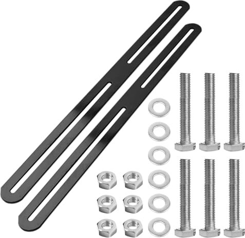 ALI2 Befestigungsset für Zaunbriefkasten 24x360mm,2 Stück Zaunbefestigung,Briefkasten Befestigung Zaun Edelstähle,Briefkasten Zaunmontage Set,Briefkasten Befestigung Halterung (Schwarz, 24x360mm)