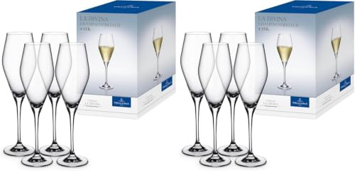 Villeroy & Boch – La Divina Champagnerkelch Set 4 Teilig, Champagner Gläser, Sektkelche, Hochwertige Sektgläser, Sektflöten, Prosecco Gläser, Für Champagner, Sekt, Prosecco Oder Crémant, Kristallglas