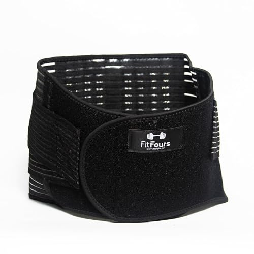 FitFours Faja Lumbar Hombre y Mujer –L - Faja lumbar mujer y hombre con ajuste de velcro firme, soporte lumbar extra material transpirable | Fajas lumbares cómodas para el día a día (L)