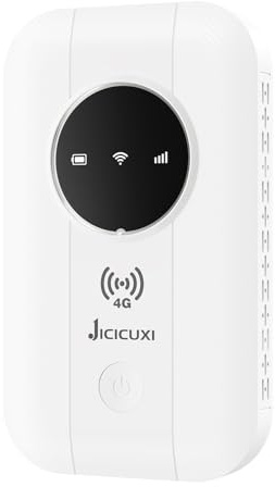 4G Mobiler WLAN Router, Mobiler Hotspot mit 150 Mbit/s Tragbares WLAN für Unterwegs Ohne Vertrag, Mobiler Router 2100mAh Akku, Typ-C, Mobiler WiFi Hotspot für Reisen, Camping, Hotels-eisweiß