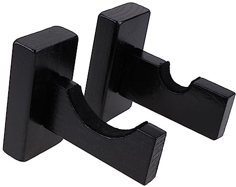 Gatuida 2 Pair Wooden Baseball Bat Wall Hanger Black Horizontal Rack