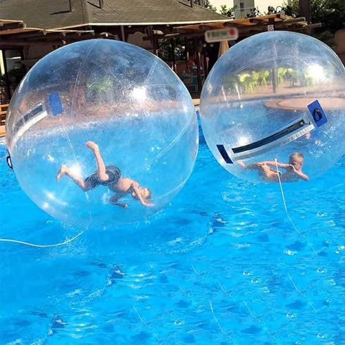 GAYAYAS Palla da Passeggio sull'acqua, Bolla Gigante Galleggiante, Palla da Passeggio Gonfiabile sull'acqua, con Pompa elettrica, per Piscina/Lago. Palla da Ballo Trasparente,1.5m