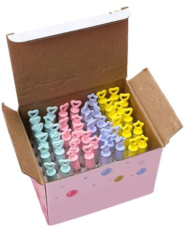 Bulk 48 Varitas de burbujas irrompibles, materiales fáciles de usar, tubo de tamaño de viaje, golosinas de fiesta para niños con tubo de burbujas de varios colores para actividades al aire libre