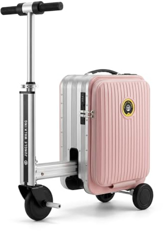 Générique Valise Trottinette Électrique 20L, Bagage Cabine Motorisé, Vitesse 13 km/h, Autonomie 8 km, Batterie Amovible, Rose