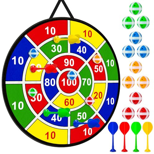 Ostergeschenke Kinder,28 Faltbares Dartboard,Ostern Geschenke Weihnachten | Im Lieferumfang:28 (71 cm) Faltbarer Dart Board mit 12 Bällen & 4 Dart，Ostern Geschenke Kinder 4-12 Jahre