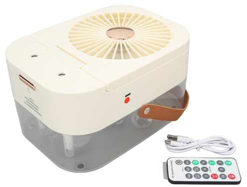 Fockety Humidificador 3 en 1, Humidificador Pequeño de Doble Pulverización de 2,5 L Con Luz Nocturna y Ventilador, de Aire USB de Niebla Fría Con Viento de 3 Velocidades