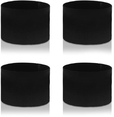 4-teiliges Trauerband,schwarze Kapitänsbinde für Fußball,schwarzes elastisches Armband,verstellbare Anführerbinde, Mannschaftssportarmbänder,Fußballarmbänder für Basketball und Volleyball