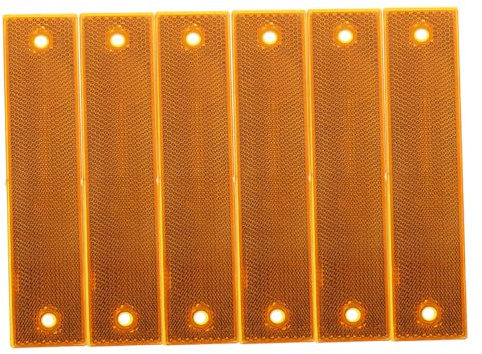 Alipis 6pcs Reflective Sign Post Panel Reflectors, Rectangular Acrylic Road Reflectors with High Reflectivity, Orange, Easy Installation for Driveway and Urban Roads