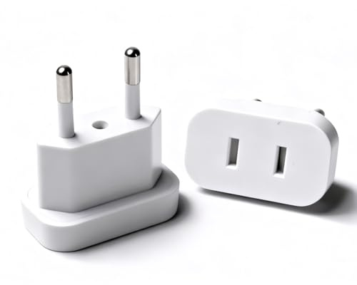 adaptadores de Enchufe Europeo, adaptadores de Enchufe universales de EE.UU. a Europa, adaptadores de Viaje de 2 Pines, Seguros y compactos para Dispositivos electrónicos en Europa (2)