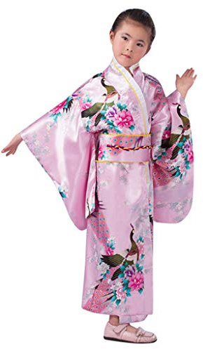 Générique Enfants Yukata Ancien Style Japonais - Fille Kimono Gamins Traditionnel Vêtements Tissu Peignoir Mariage Fête Performance Robe