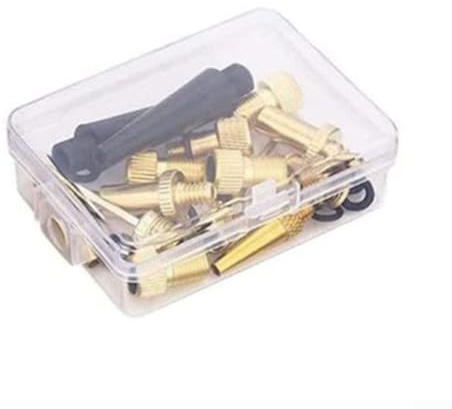 Shophubio Kit di connettori per valvole, 15 pezzi, per bicicletta, set con valvola ad ago SV DV AV, per adattatore valvola Dunlop, rame per valvola bici