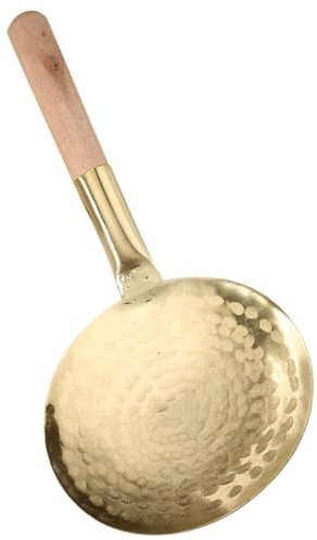 FIXOSHEE Cucchiaio per Servire Tofu in Rame 10 Cm Impugnatura Antiscivolo, Mestolo Portatile da Cucina Multiuso per Alimenti, Utensile Ergonomico per Ristoranti e Uso Domestico