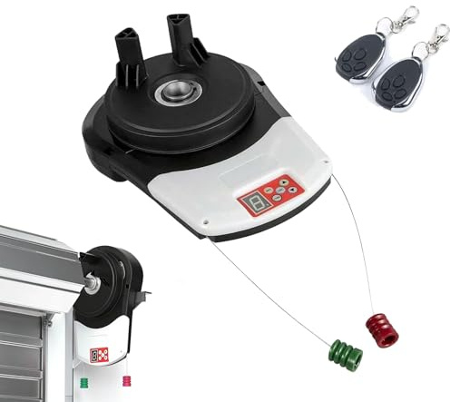 Automatic Roll Up Door Opener with Remote Control, Built-in Motor for Garage, Warehouse, and Barn