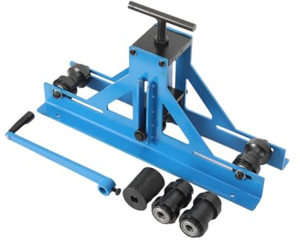 Cozyel Piegatrice Manuale per Tubi Heavy Duty, Curvatubi Manuale con Rulli Regolabili e Base Triangolare, Perfetta per Ferro, Rame, Alluminio, Officine e Uso Industriale