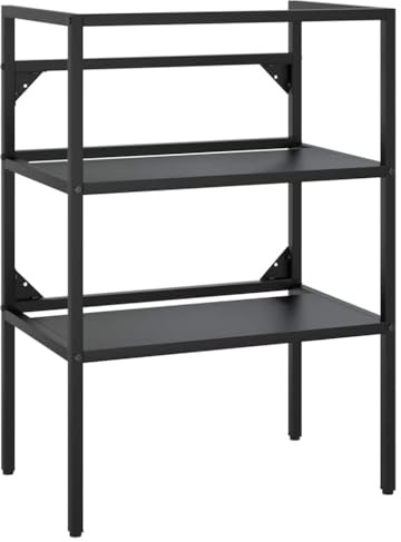 HETFTJN Waschtischgestell Schwarz 59x38x83 cm aus Eisen Modernes offenes Design für Badezimmer Gäste-WC Aufsatzwaschbecken platzsparend und langlebig