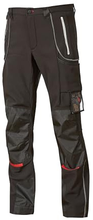 U-POWER | Pantaloni da Lavoro Uomo PIT, in Tessuto Softshell, Idrorepellente, con Inserti Reflex, 96% poliestere 4% elastane