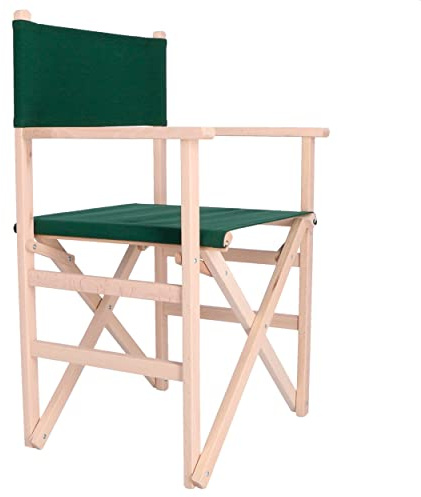Aranaz - Sillón Director Plegable Sin Barniz Lona, Verde Oscura
