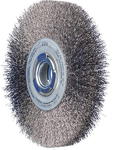 PFERD TOOLS POS Rundbürste breit ungezopft RBU | Ø 200x25xvariable Bohrung Stahl-Draht-Ø 0,30 | 43701259 – für den Schleifbock