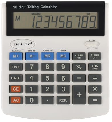 TalkJoy XXL sprechender Taschenrechner mit Sprachausgabe, Tischrechner große Tasten Rechner rechnen Großes Display Digitaler Rechner für Senioren, Sehschwäche und Kinder (Gesprochen, Deutsch)