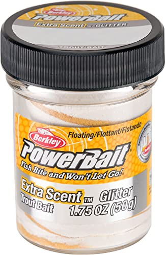 Berkley PowerBait Glitzer-Forellenköder, Silberader, Angelteigköder, Duftverteilungstechnologie, unwiderstehlicher Duft und Geschmack, formbar und einfach zu verwenden
