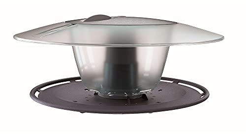 ProsperPlast BirdyFeed Round Entenfutterstation aus Kunststoff in Steingrau 29,4 (L) x 25,8 (B) x 12,2 (H) cm