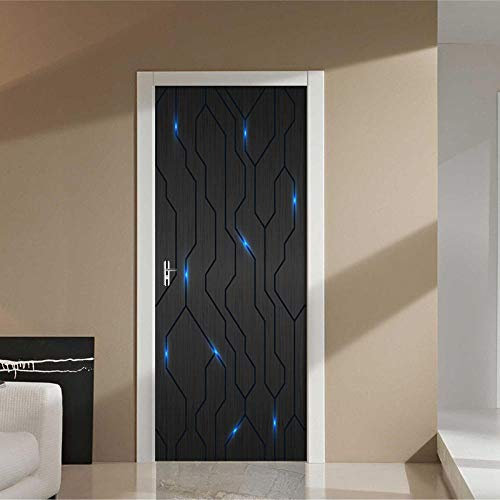LuSeven stickers paroi de douche Noir géométrie lignes simplicité 85x215cm(33.46 inches * 84.64 inches) Maison Stickers Muraux Imperméable Stickers Salle De Bain Chambre D'Enfant Art Decor Affich Auto