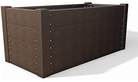hanit Hochbeet Terra 1 | 190 x 90 x 63cm | braun | aus Recycling Kunststoff