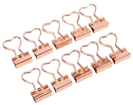 Foldbackklammern Roségold Binderclips 10 Stück Papierklemmen Vielzweckklammern für Notizen Briefpapier Clip Bürobedarf