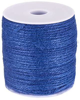 Bestewelry Spago di iuta naturale a 3 veli, spessore 2 mm, per bricolage, artigianato, fiori, confezioni regalo, decorazione, confezione (blu reale)