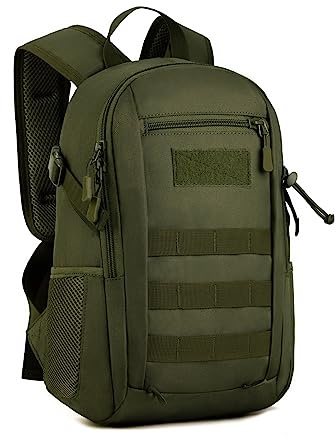 HUNTVP 10L/20L/30L Tactical Backpack Military MOLLE Backpack Rucksack Gear Tactical Assault Pack for Hunting Camping Trekking (20L-Army Green)