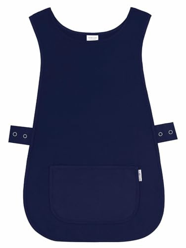 LINEN CLOSET® Delantales tipo chaleco con bolsillos para mujer y hombre, para limpieza, catering, chef, cocina, unisex, delantal Hygea, delantales de trabajo, azul marino, XXX-Large