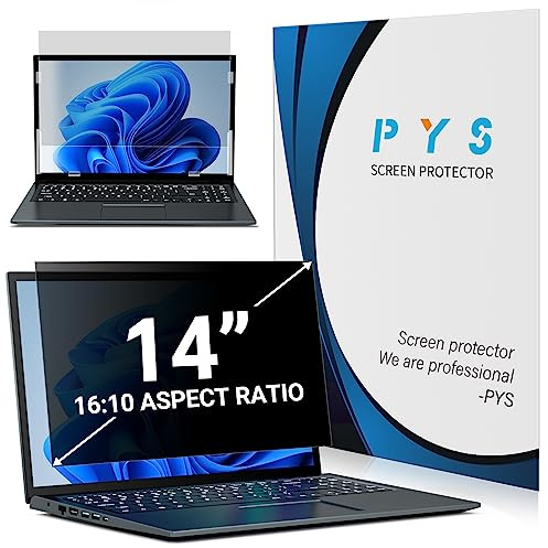 PYS Laptop Privacy Screen 14 Inch 16:10 for Lenovo HP Dell - Removable Laptop Computer Screen Privacy Shield - Anti Glare & Blue Light Laptop Screen Filters for Eye Protection