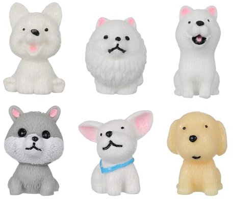 YARNOW 48 Stück Mini-Welpen Mini-Spielzeuge Für Tiere Kuchendekoration Kunsthandwerk Figuren Ausgestopfte Hunde-Plüschtiere Harz Bezaubernde Hundefiguren Lebendige Hundestatuen
