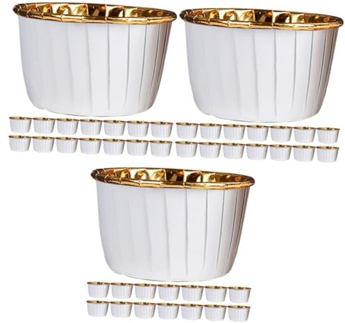 estuches para cupcakes de navidad,tazas para horne 150 Piezas Recipientes for Flan de Postre Tazas for Hornear de Aluminio Tazas for Hornear a Prueba de Grasa Soportes for Forros for Muffins Envoltori