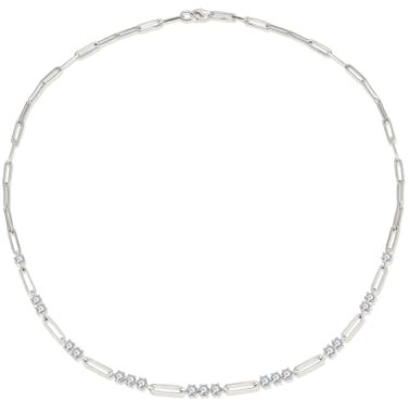 Epinki 925 Sterlingsilber Kettenanhänger, Klassiker Halskette mit Moissanit 3mm, Statmentketten 45cm