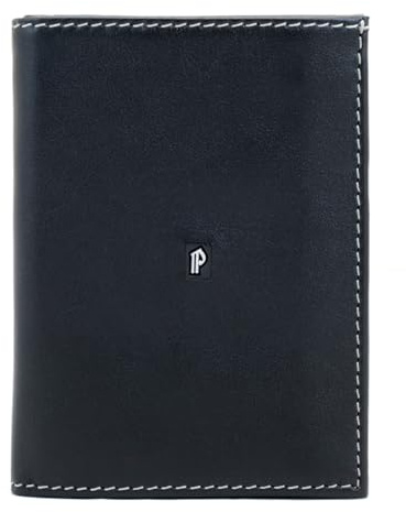 Pielnoble PE232 Cartera Negra de Piel Legitima Tarjetero para Hombre | Billetera con Protección RFID, Doble Billetero.