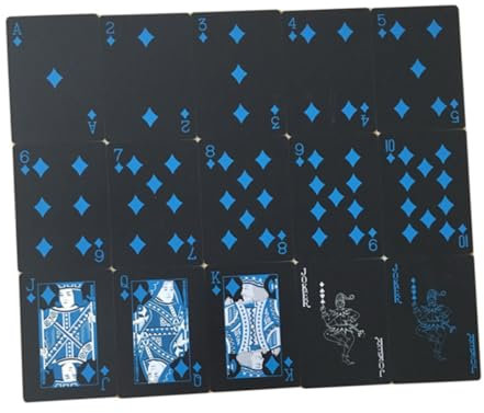 ibasenice 1satz wasserdichte Spielkarten Schwarz Mit Blauer Aufbewahrungsbox Für Poker Und Kartenspiele Robust Mit Exzellentem Griff Für Unterhaltung Und Sammler