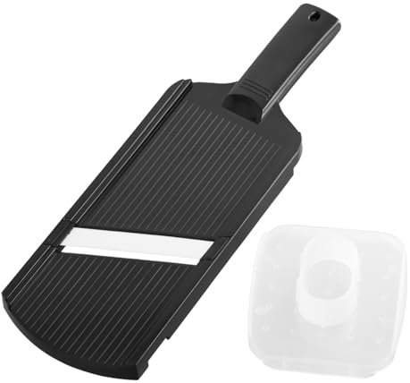 Chefkoch Gemüsehobel, Multi Slicer Gemüseschneider, Gurkenhobel Küchenhobel mit Edelstahl Klingen, Julienne Schneider, Professioneller Mandolinenschneider für Obst Kartoffeln Karotten (Schwarz)