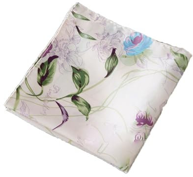 Hrlace 35 x 35cm Herren Einstecktuch Seidentuch Einfarbig Premium Satin Tuch aus 100% Seide Handkerchiefs für Hochzeit Party Lila Rosen
