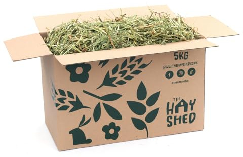 The Hay Shed Premium Oat Hay for Small Pets – Long Stem Feeding Grass Barn Dried, Dust Free, High Fibre, Natural Green Stem Oat Hay for Rabbits, Guinea Pigs, Hamsters, Chinchillas - 5kg