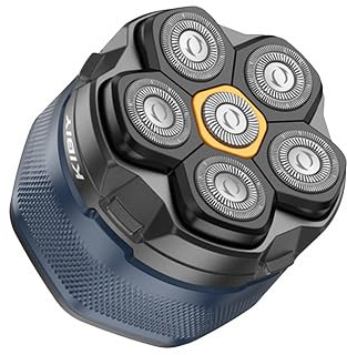 Glatzen Rasierer Herren elektrisch, Kibiy Kopfrasierer für Glatze, IPX7 Wasserdicht Kopfrasierer für Glatze, LED-Anzeige & Typ-C Ladung, Head Shavers, 6D Magnetischer Kopf, Dunkelblau