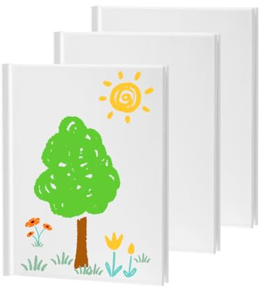 ZMCYN 3-pack vit inbunden tom bok 21,5 x 28,9 cm, tom berättelse skrivbok, inbunden anteckningsbok för journaltillverkning, skissning, skrivning (22 ark/44 sidor varje anteckningsbok