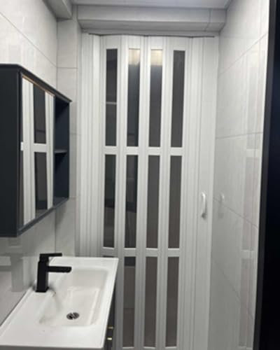 Falttür Innentüren Falttür Fürs Badezimmer mit Griff und Klebeband, Falttürgitter aus Aluminiumlegierung, Faltgitter für Vorratsschrank Kleiderschrank Dusche, Sichtschutztür für Scheunenpavillon(23x80