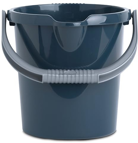 2X Eimer Ausguss Henkel 5L Navy dunkelblau Putzeimer Küche Bad Kunststoff