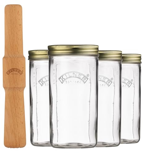 Kilner Pantry Wide Mouth 1 Litre Preserve Jars Bundle | Preserve and Pickle Your Favourite Fruit and Vegetables