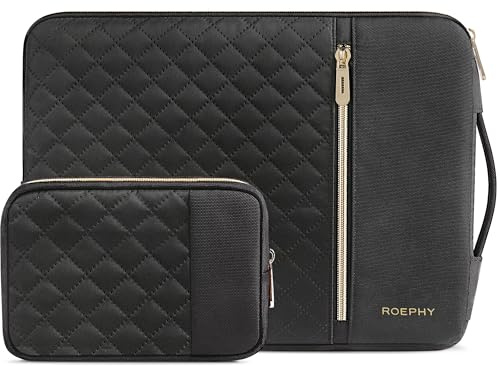 ROEPHY 15-15,6 Zoll Laptop Tasche Tablet Hülle Laptop Sleeve Notebookhülle mit Zubehörtasche für 15.6 Lenovo IdeaPad ThinkPad/HP Spectre x360 Pavilion 15 Envy 15 / Dell XPS 15 / Asus, Schwarz