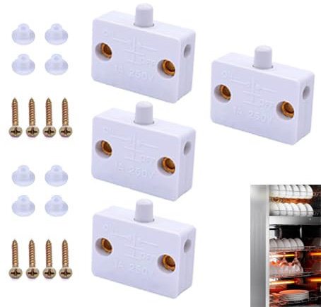 4 Stück Schrankschalter Schnappschalter Türkontaktschalter, Lichtschalter Schnapshalter Türschalter für Möbeltür Küchenschrank Kleiderschrank (Weiß)