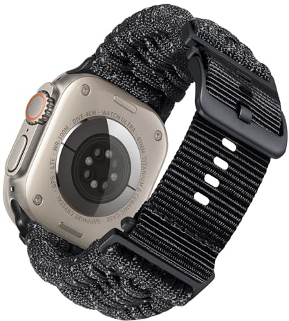 BINLUN Kompatibel mit Apple Watch Armband 49mm 46mm 45mm 44mm 42mm Geflochten Paracord Nylon Ersatzarmband Passt für iWatch Armbänder Series Ultra3/Ultra2/Ultra/11/10/9/8/7/SE3/SE2/SE/6/5/4/3/2/1