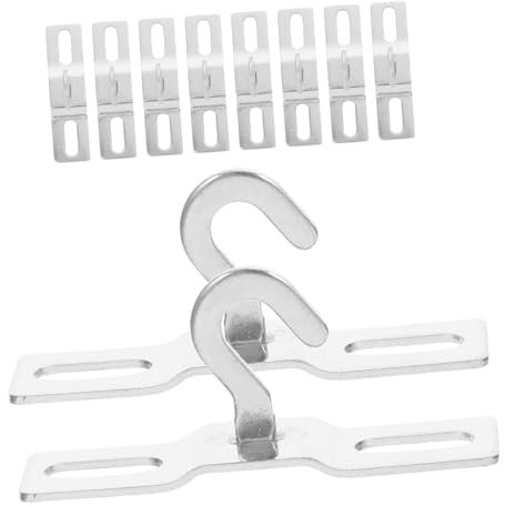jojofuny 10pcs Flat Plate Hooks Heavy Duty Ceiling Anchors for Hanging Lights Metal Hook Accessories Bracket