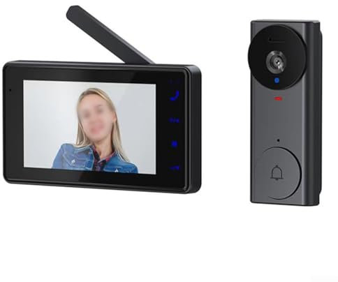 Vidéo intelligente sans fil avec écran tactile de 4,3, interphone duplex, caméra HD, enregistrement automatique, grand angle de 120°, portée de 200 m, 6 sonneries, longue durée de vie de la batterie